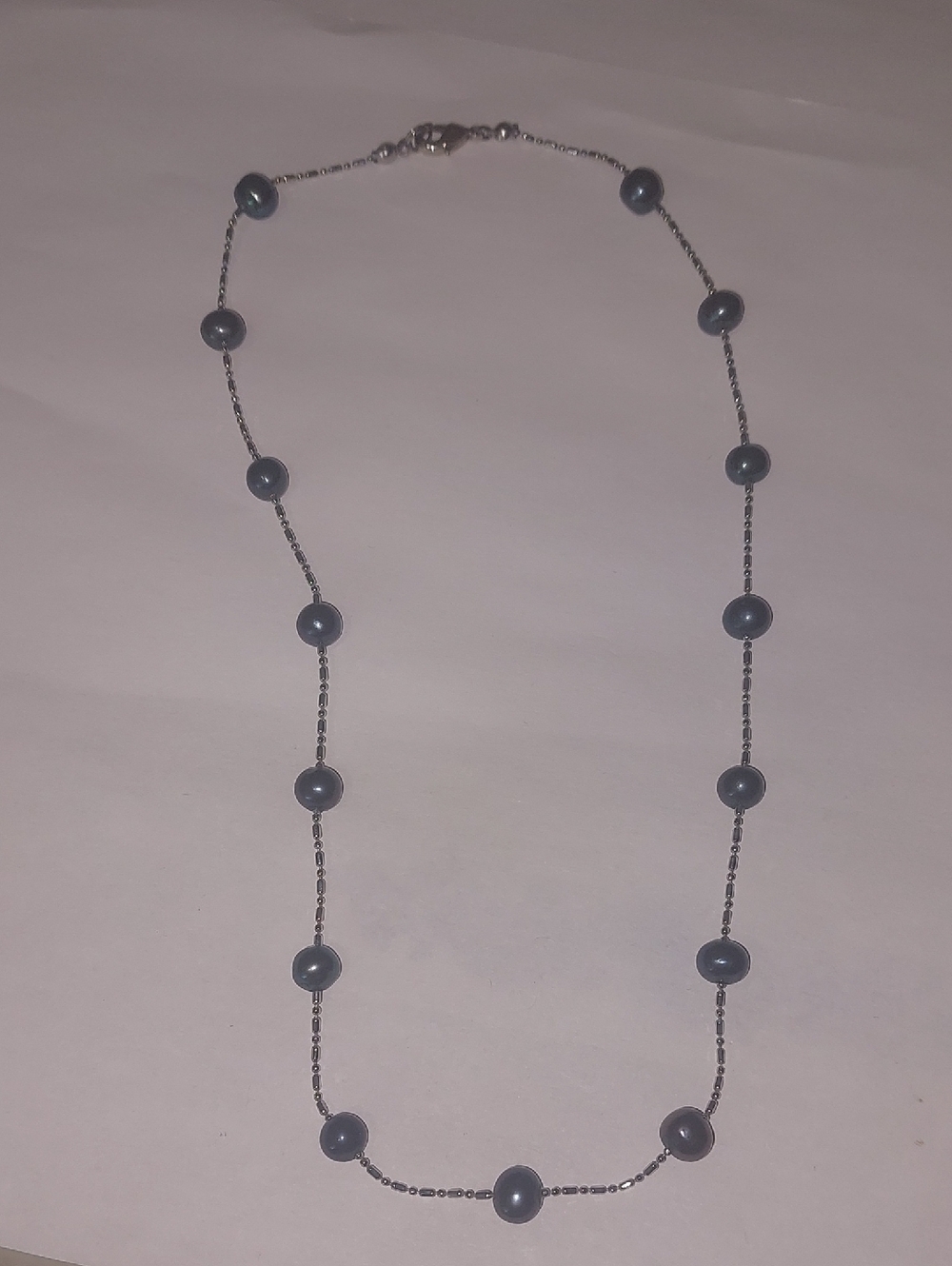 Blue Pearl Bead,Silver Chain  Women's Jewelry.